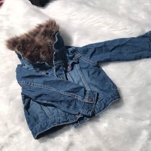 jean jacket with fur for toddlers